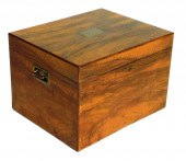 WALNUT VENEERED HUMIDOR, C. 19