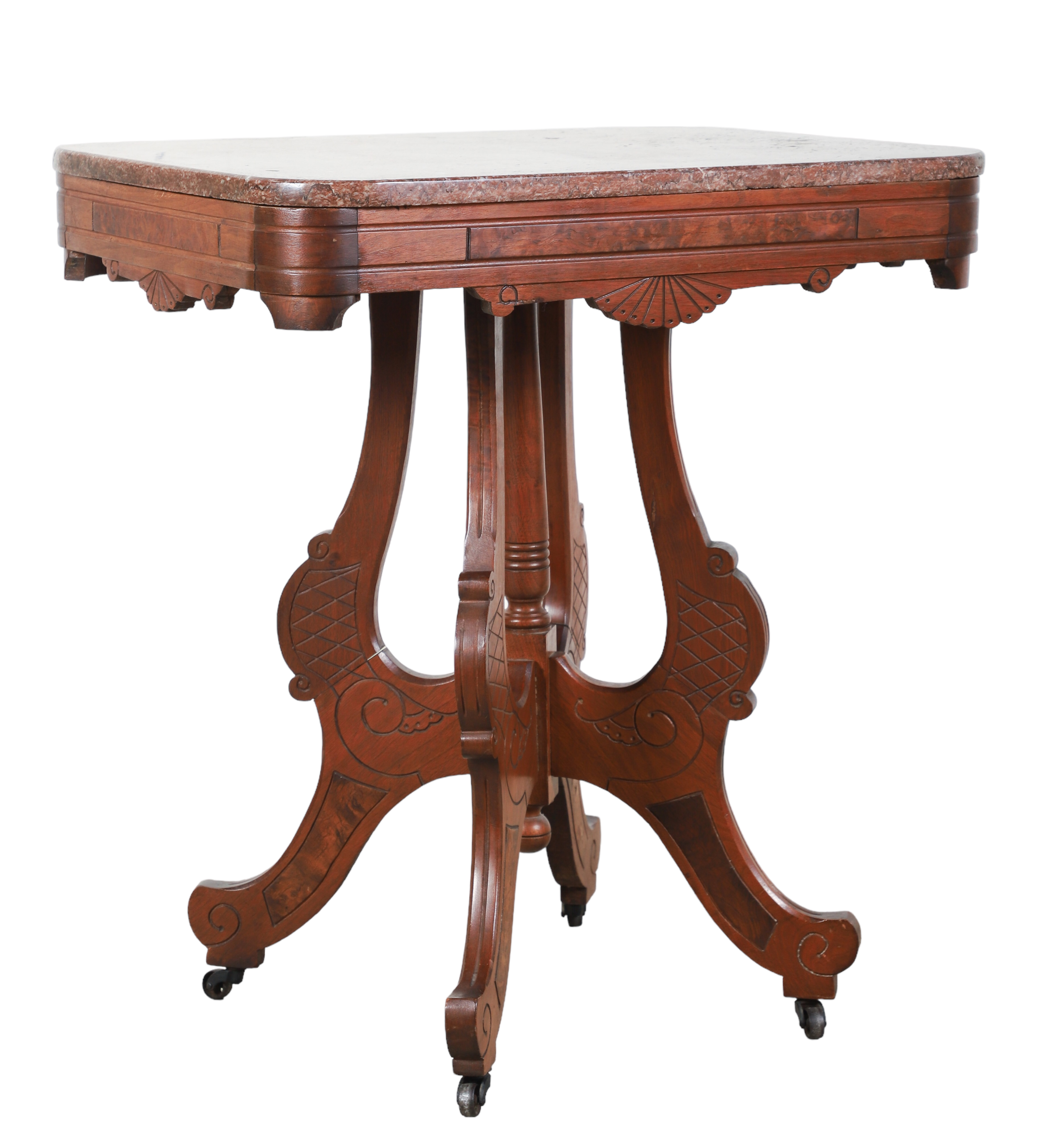 Walnut Victorian Eastlake marbletop