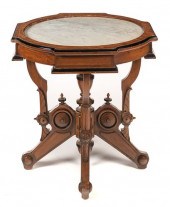 WALNUT VICTORIAN INSET MARBLE
