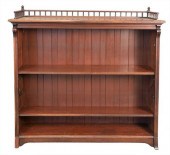 WALNUT VICTORIAN OPEN BOOKCASE