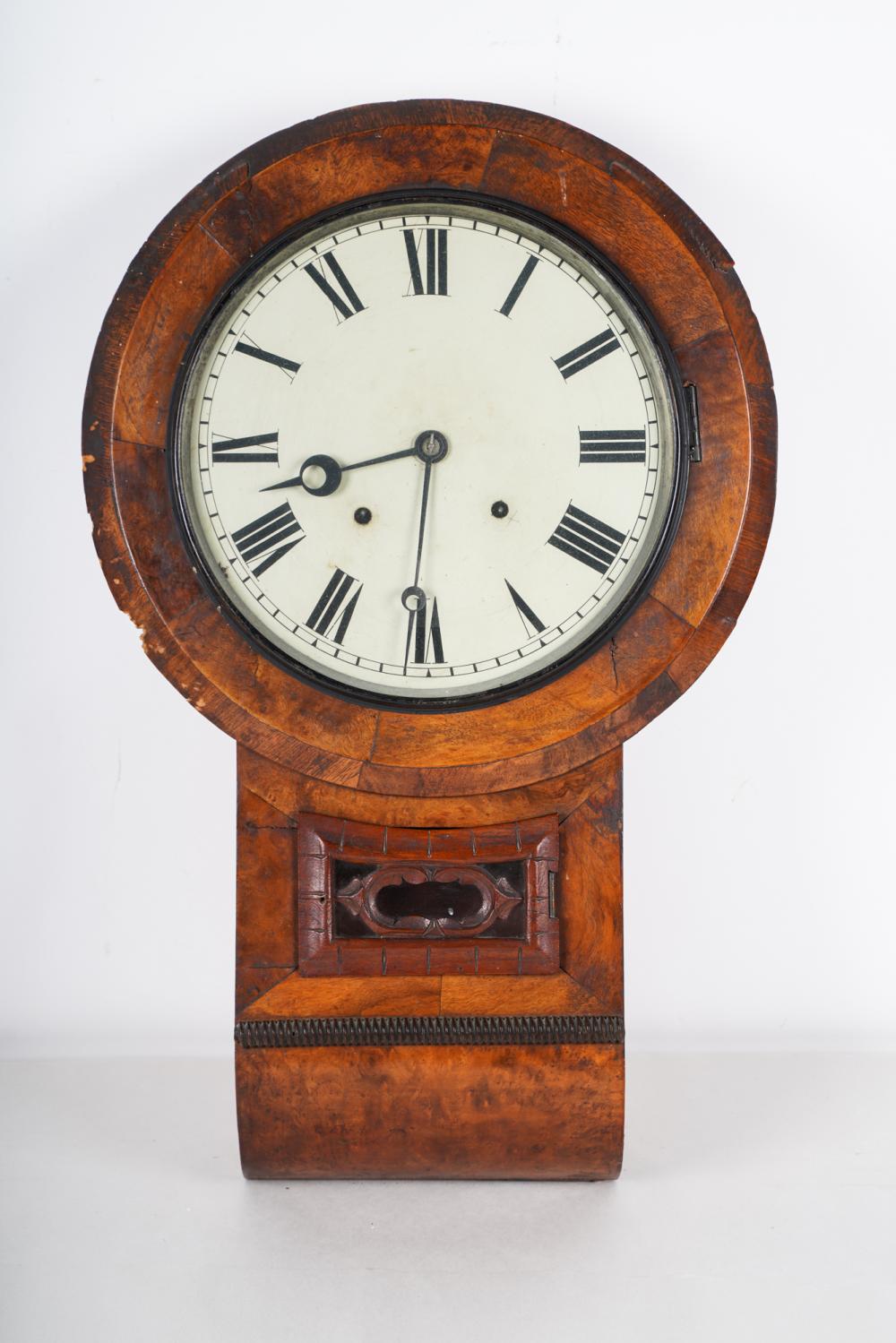 WALNUT WALL CLOCKCondition: areas