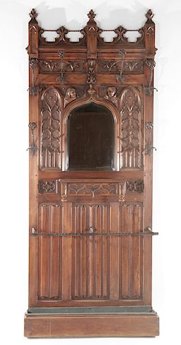 WALNUT WROUGHT IRON GOTHIC STYLE