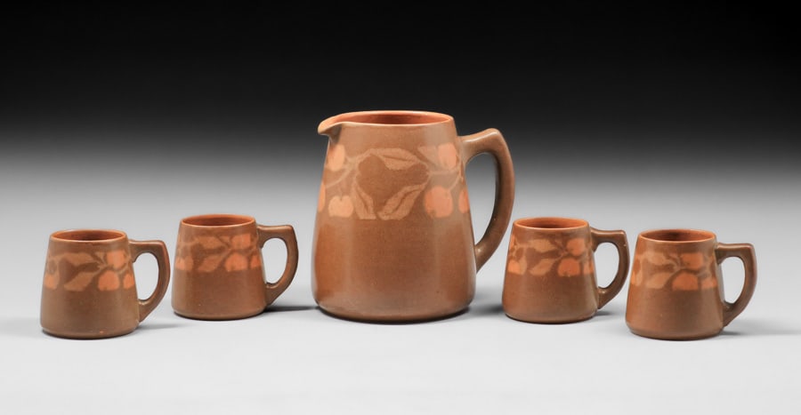 WALRATH POTTERY FIVE PIECE CIDER