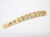 WALRUS IVORY CARVED CRIBBAGE B