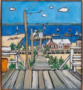 WALT DESEL BEACH PIER ACRYLIC