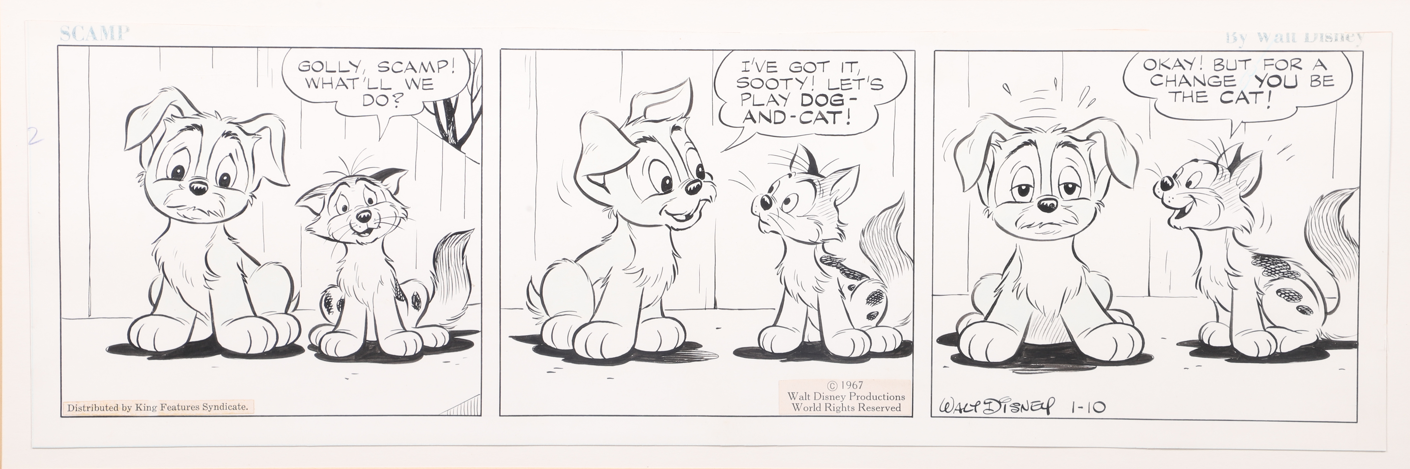 Walt Disney's Scamp Comic Strip art