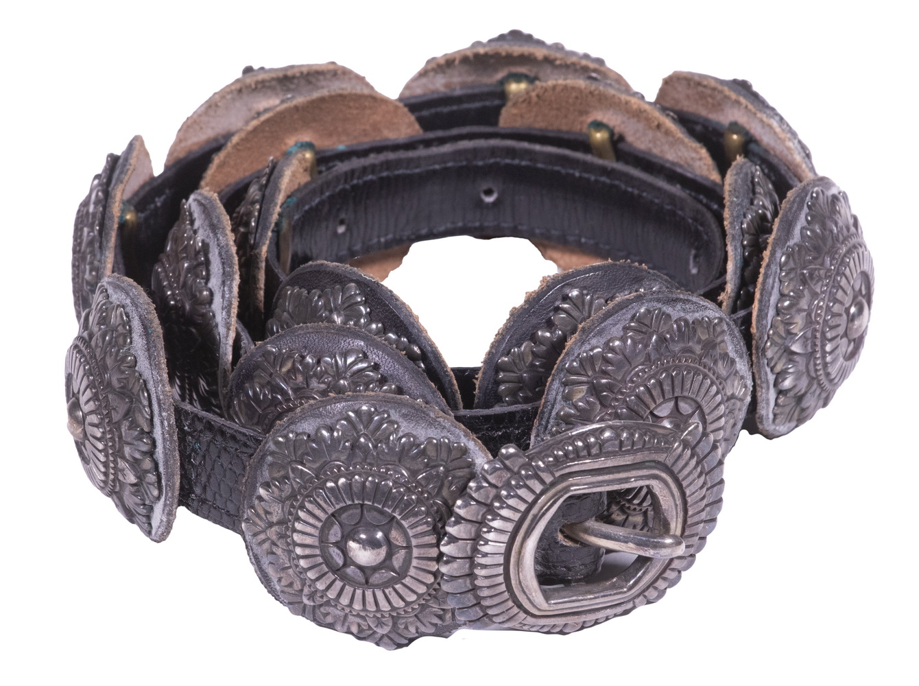 WALT DORAN SILVER CONCHO BELT