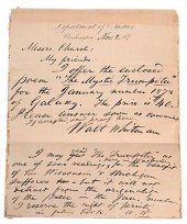 WALT WHITMAN LETTERWalt Whitma