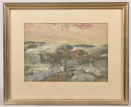 WALTER E. BAUM SNOW SCENE LANDSCAPE