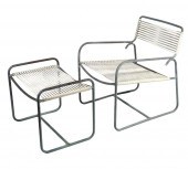 WALTER LAMB CHAIR AND OTTOMANC