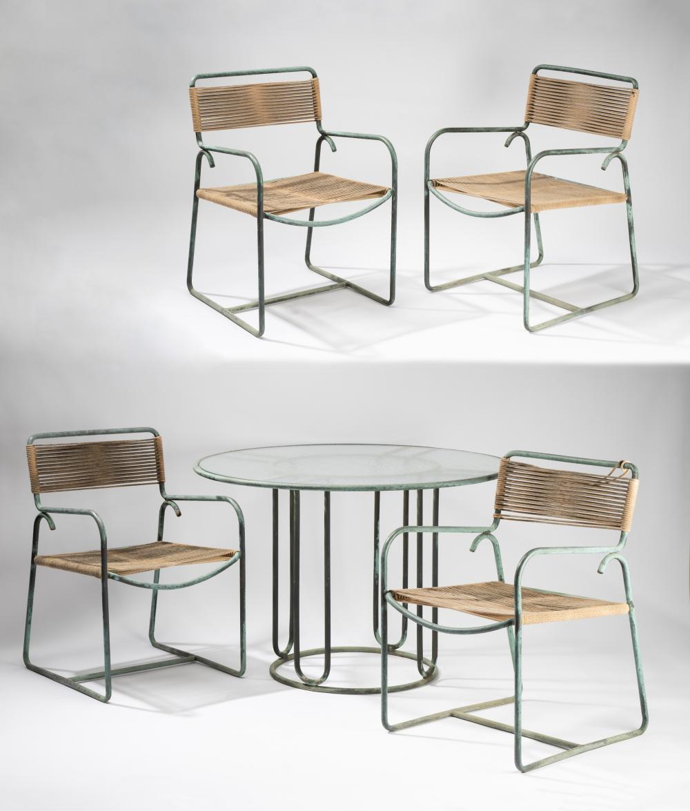 WALTER LAMB: DINING TABLE AND TWO