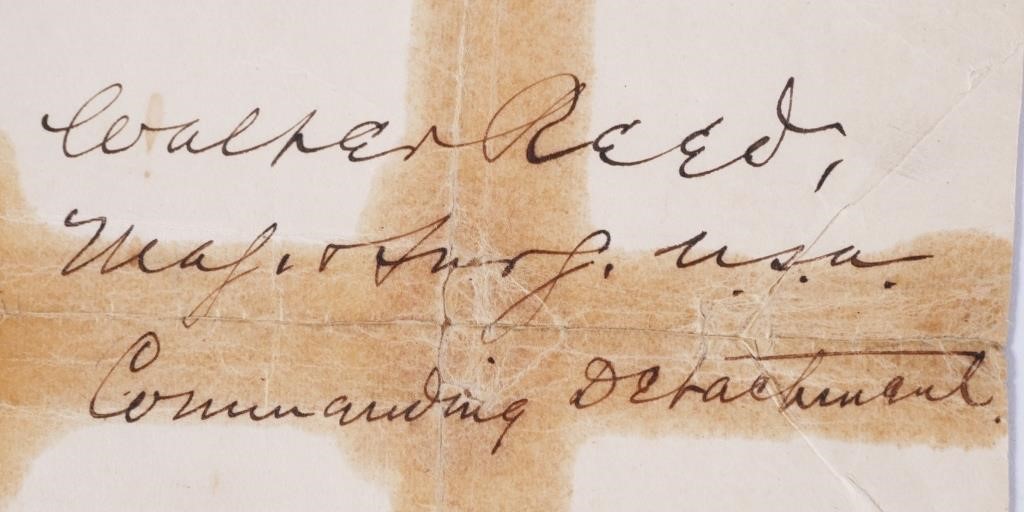 WALTER REED SIGNED DOCUMENT TO