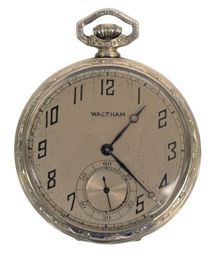 WALTHAM 14 KARAT WHITE GOLD OPEN