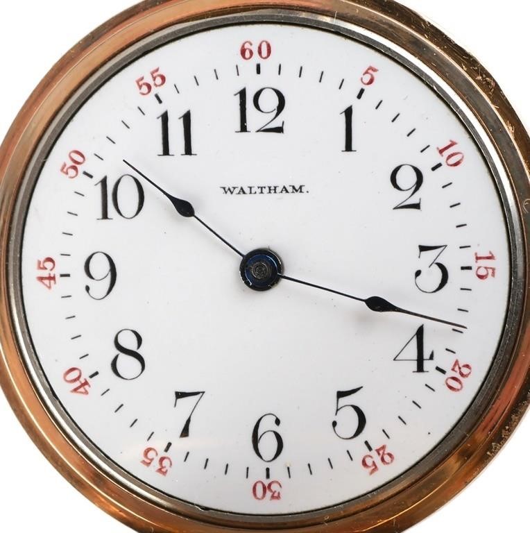 WALTHAM 14K GOLD & DIAMOND POCKET