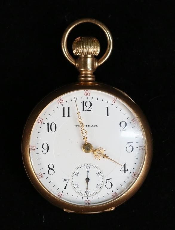 WALTHAM 14K HUNTING CASE POCKET