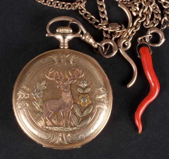 Waltham 14K tri-colored gold