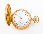 WALTHAM 14K YELLOW GOLD HUNTER