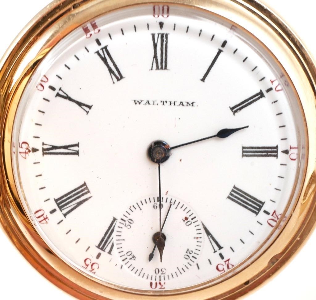 WALTHAM 14K YELLOW GOLD HUNTER