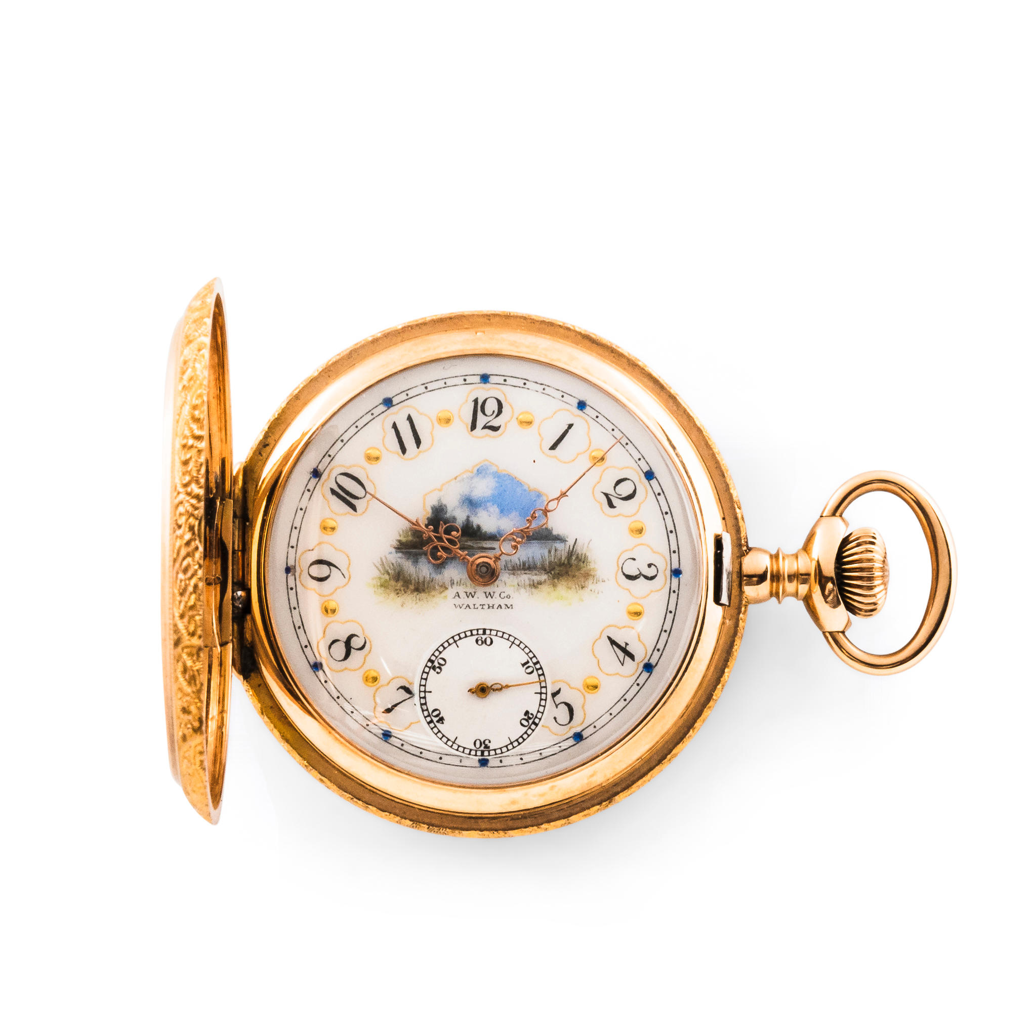 WALTHAM 14KT GOLD HUNTER-CASE WATCH