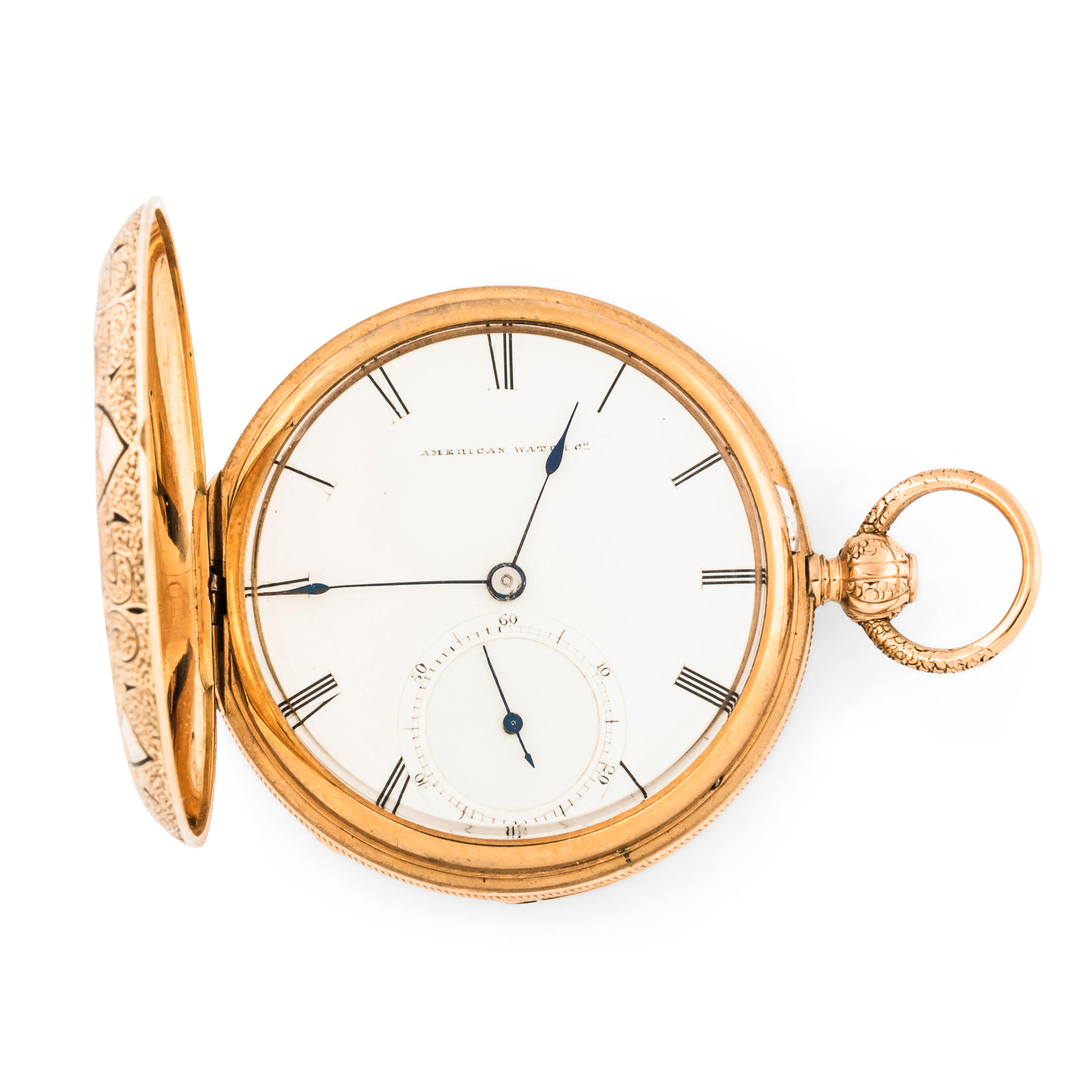 WALTHAM 18KT GOLD AND ENAMELED