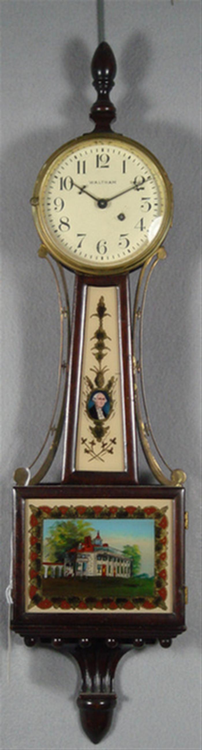Waltham miniature banjo clock, time