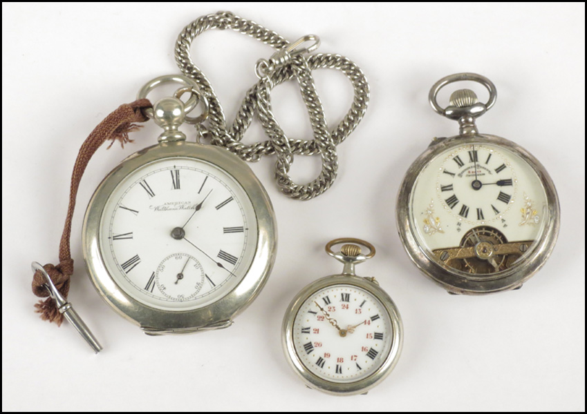 WALTHAM POCKET WATCH. Together with