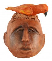 WANDA SEIBEL: HEAD WITH BIRDgl
