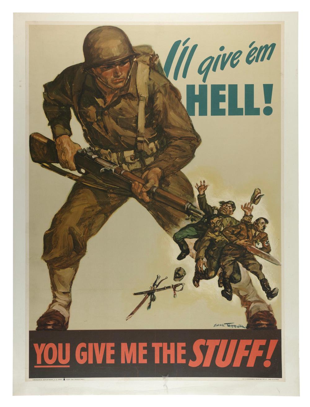 WAR BOND POSTER "I'LL GIVE 'EM HELL