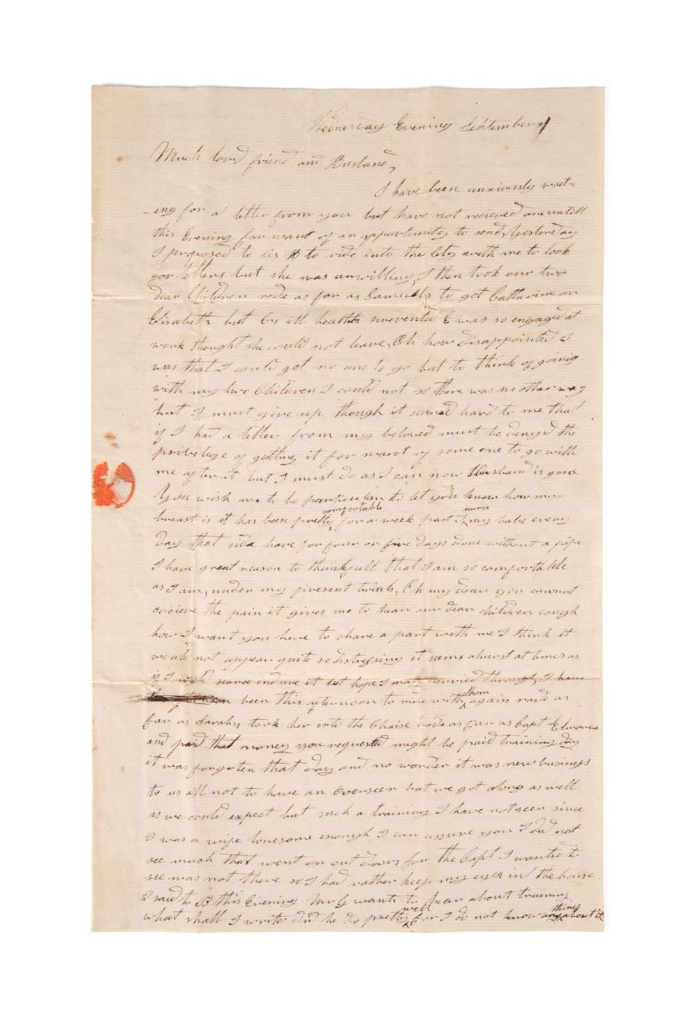 WAR OF 1812, HANDWRITTEN LETTER