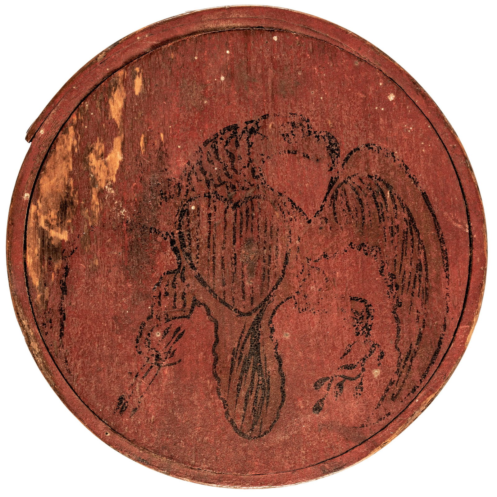 WAR OF 1812 RED PAINTED CHEESEBOX