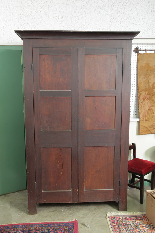 WARDROBE. Dark stained walnut