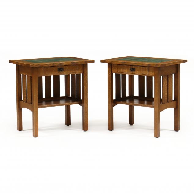 WARREN HILE, PAIR OF MISSION OAK