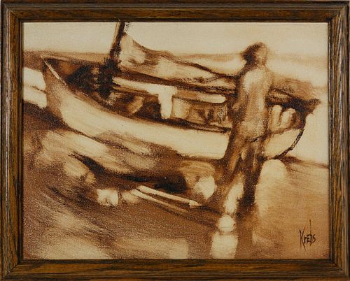 WARREN KREBS OIL ON CANVAS, "A