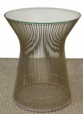 WARREN PLATNER KNOLL GLASS-TOP