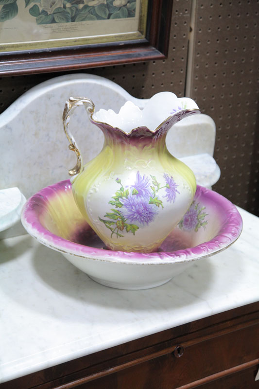 WASH BOWL AND PITCHER. East
