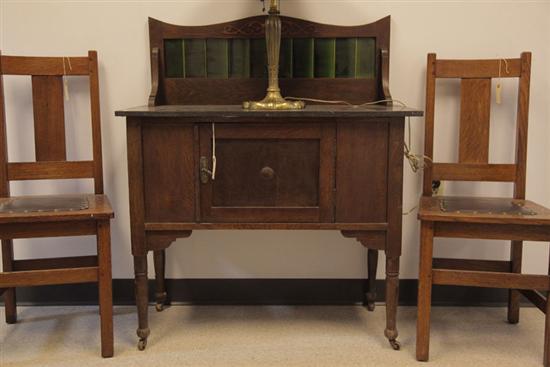 WASH STAND. Probably English. Oak