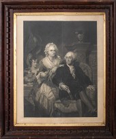 'WASHINGTON AT HOME' MEZZOTINT