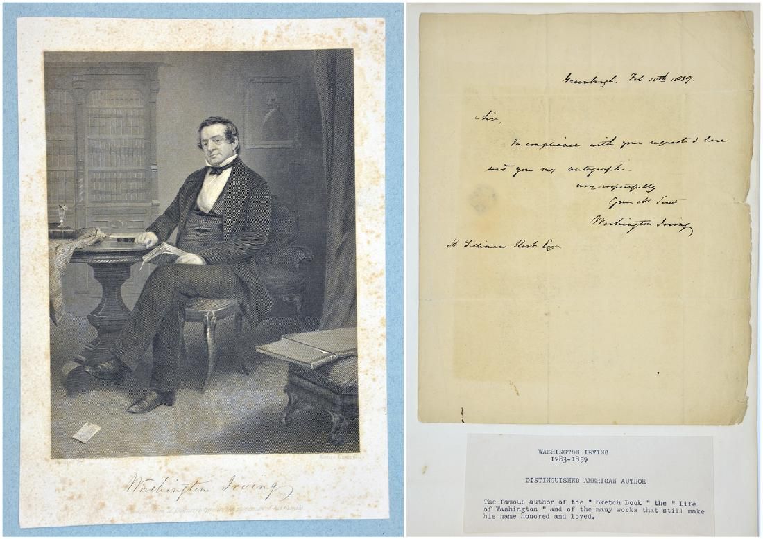 WASHINGTON IRVING NOTE WITH