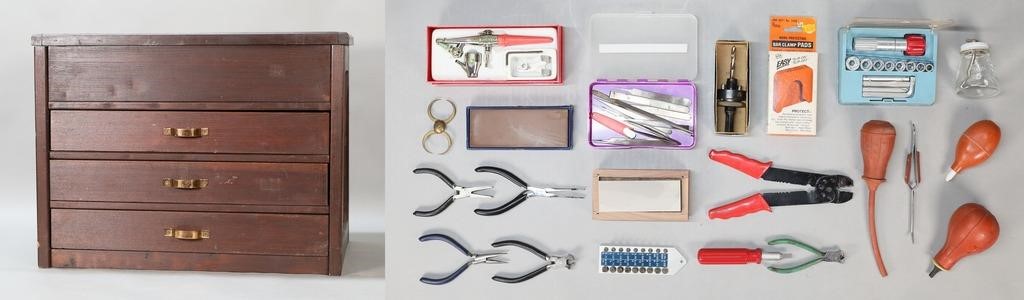WATCHMAKER'S TOOL CHEST AND