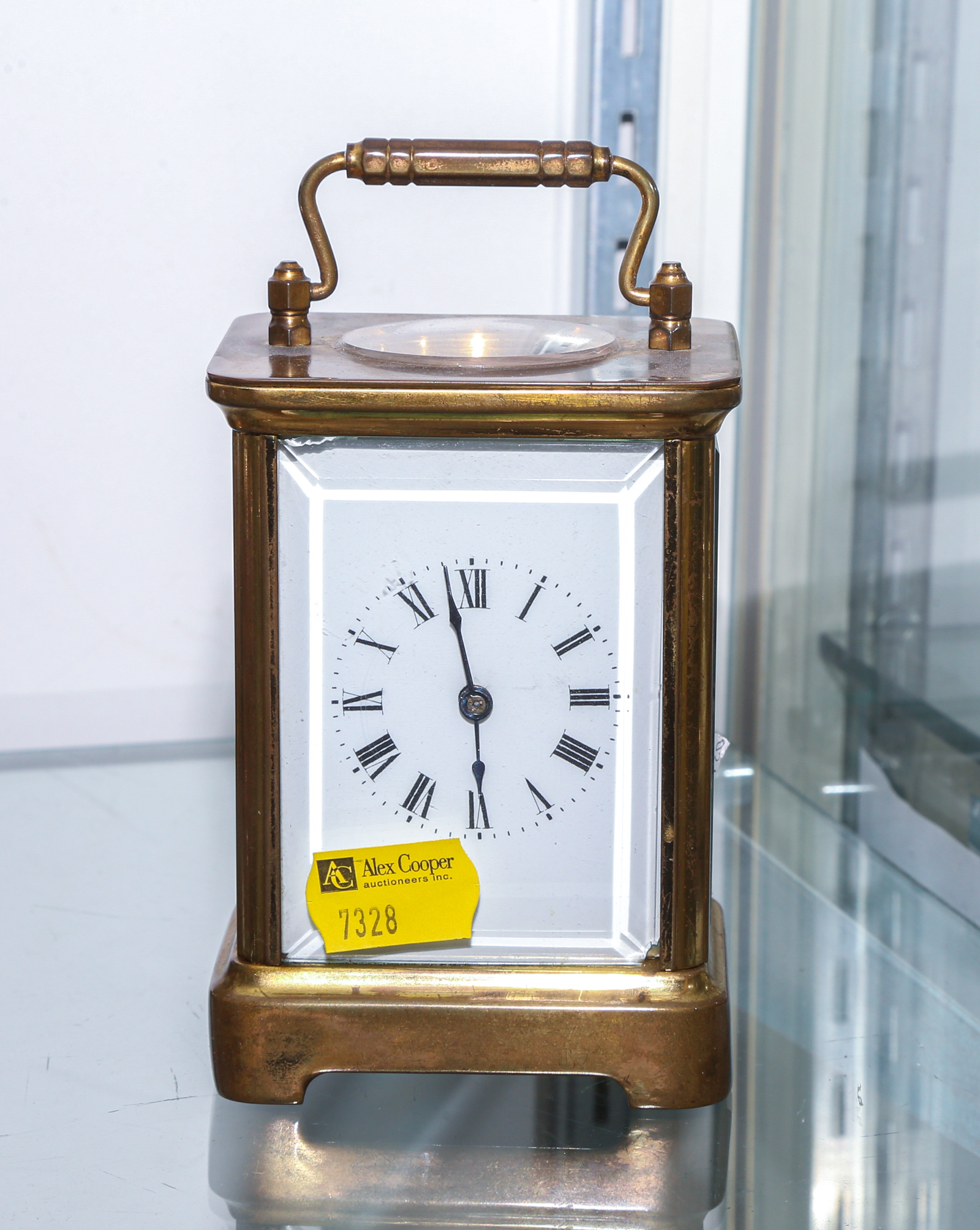 WATERBURY BRASS CASED BRACKET CLOCK