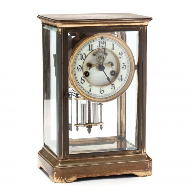 WATERBURY CLOCK CO., BRASS MANTEL