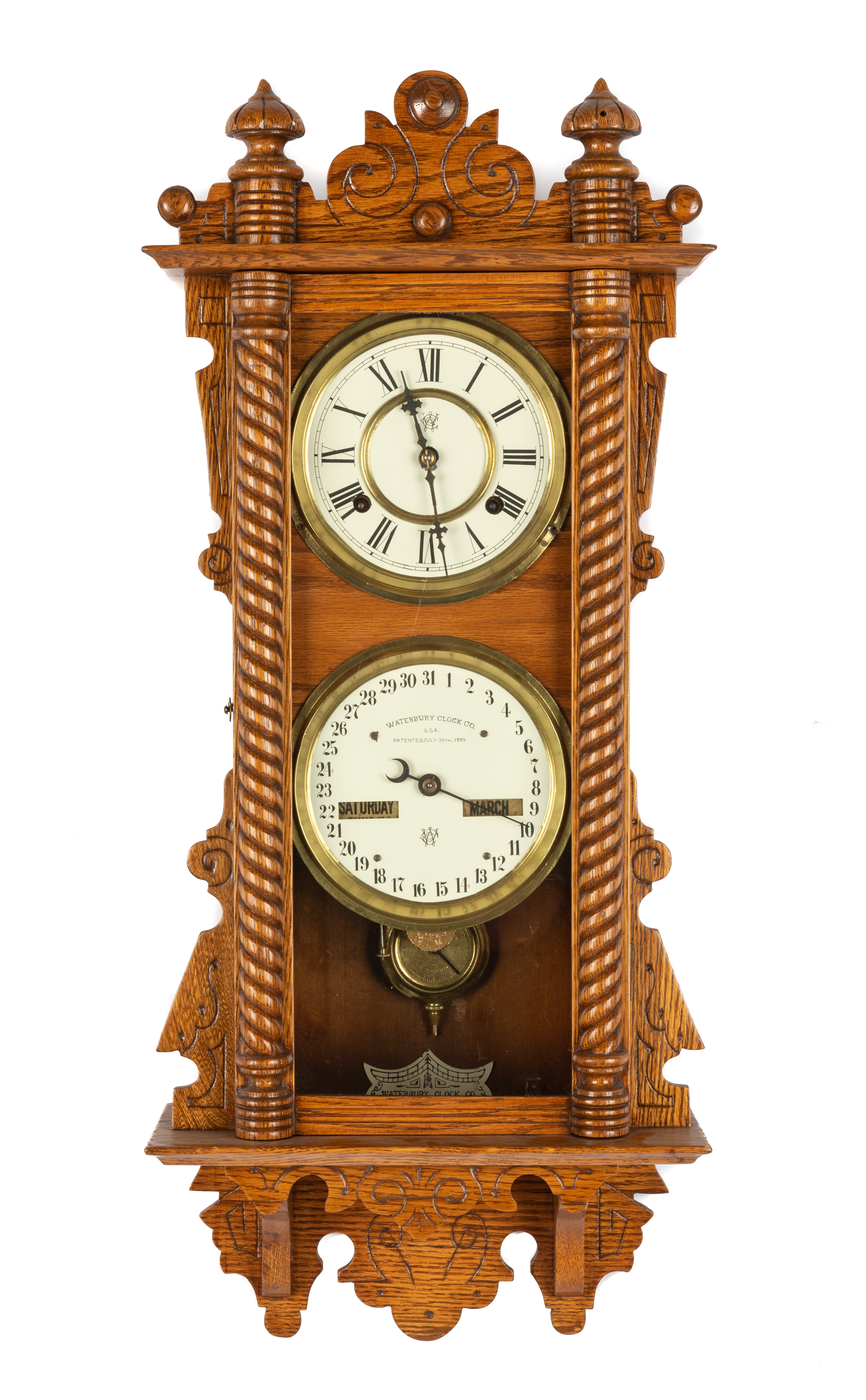 WATERBURY CLOCK CO. DOUBLE DIAL