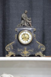 WATERBURY FIGURAL MANTEL CLOCK