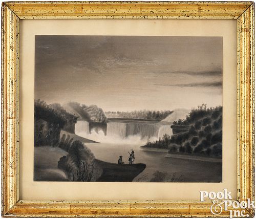 WATERCOLOR AND GOUACHE LANDSCAPE OF
