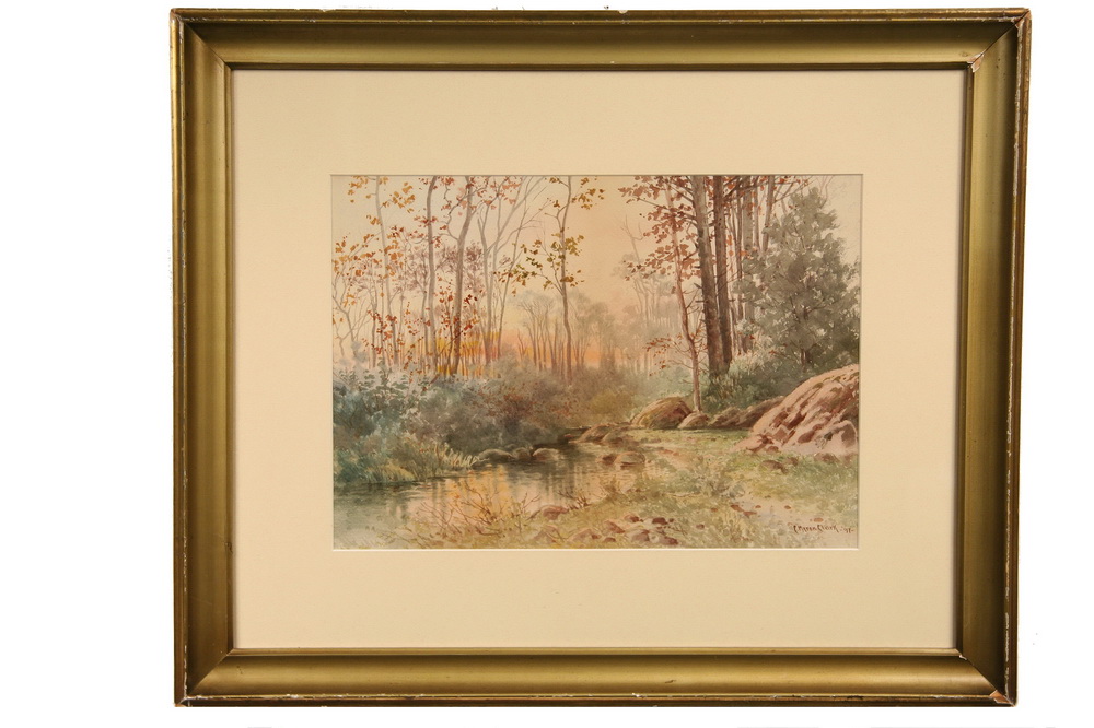 WATERCOLOR - Autumn Woodland Stream