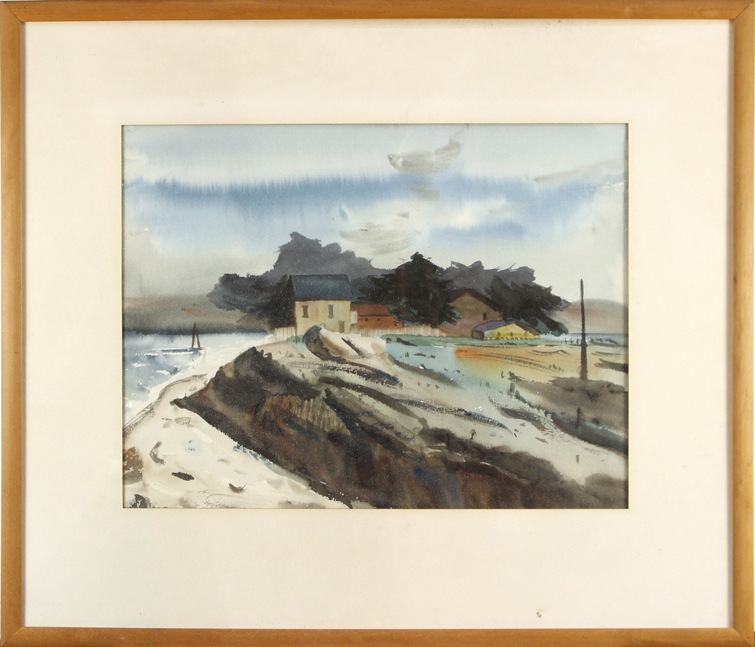 WATERCOLOR, COASTAL VILLAGE