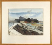WATERCOLOR, COASTAL VILLAGE Am