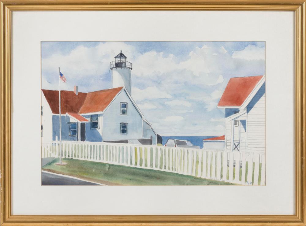 WATERCOLOR DEPICTING A LIGHTHOUSE