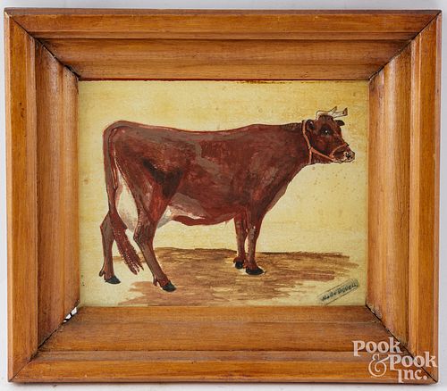 WATERCOLOR DRAWING OF A COW,
