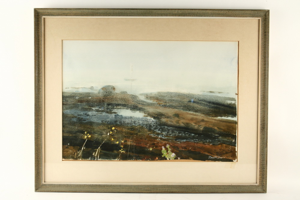 WATERCOLOR - Foggy Shore with